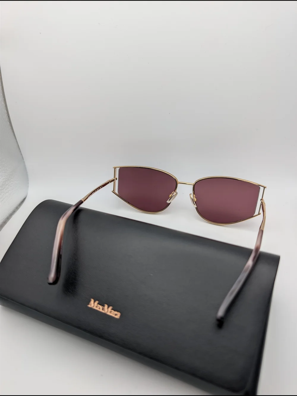 Max Mara Menton-3 Gold Violet Cat Eye Sunglasses MM0141 NWT Case Included